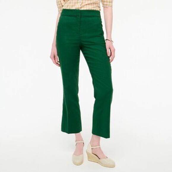 J. Crew Pants - J. Crew Kelsey Flare Pants Womens Size 12 Green High Rise Cropped NWT
